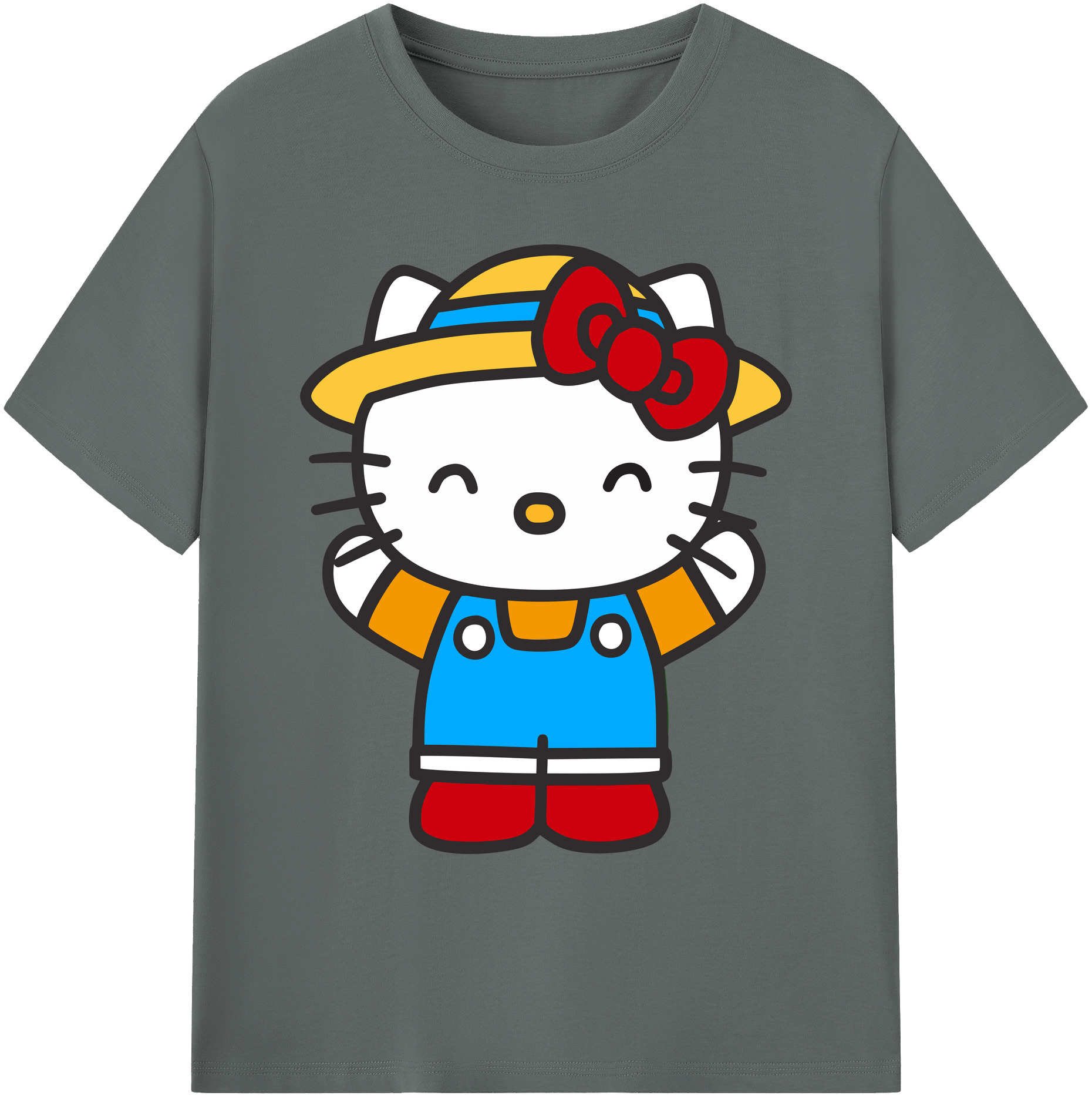 （画像用） Hello Kitty ハローキティ 綿100％ メンズ半袖Tシャツ｜肌触りやわらか＆通気性
